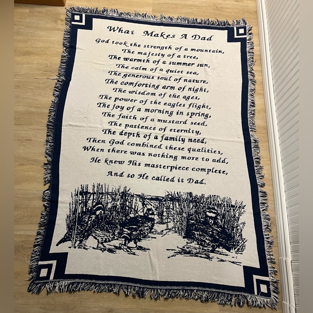 “What Makes A Dad” throw/lap blanket.